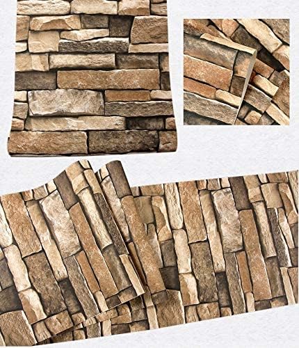 tiltil Rock Peel and Stick Wallpaper - Self-Adhesive & Removable Wallpaper Stone Decorations Contact Paper 17.7"x197" 3D Stone Textured Vinyl for Backsplash, Countertop Wall, Easy to Clean, Brick Wall paper - Image 3