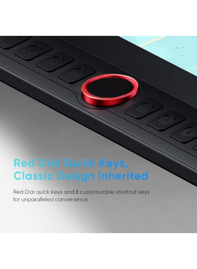 XP-PEN Upgraded Artist13.3 Pro V2 Drawing Tablet with Screen, 16384 Pen Pressure X3 Pro Stylus Pen Display, 99% sRGB Full-Laminated AG Screen Graphic Tablet with Stand, Red Dial, 8 Shortcut Keys 13.3" - Image 5