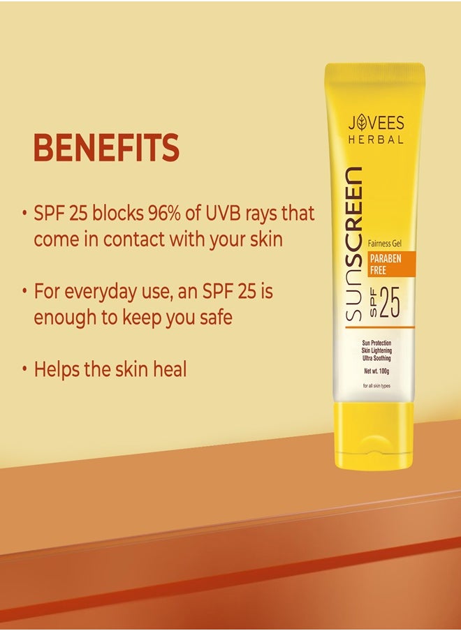 JOVEES HERBAL - Jovees Sunscreen Fairness Gel Spf 25  100 Ml - Image 1