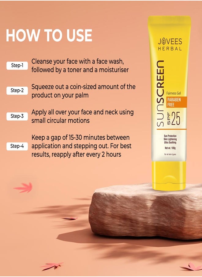 JOVEES HERBAL - Jovees Sunscreen Fairness Gel Spf 25  100 Ml - Image 1