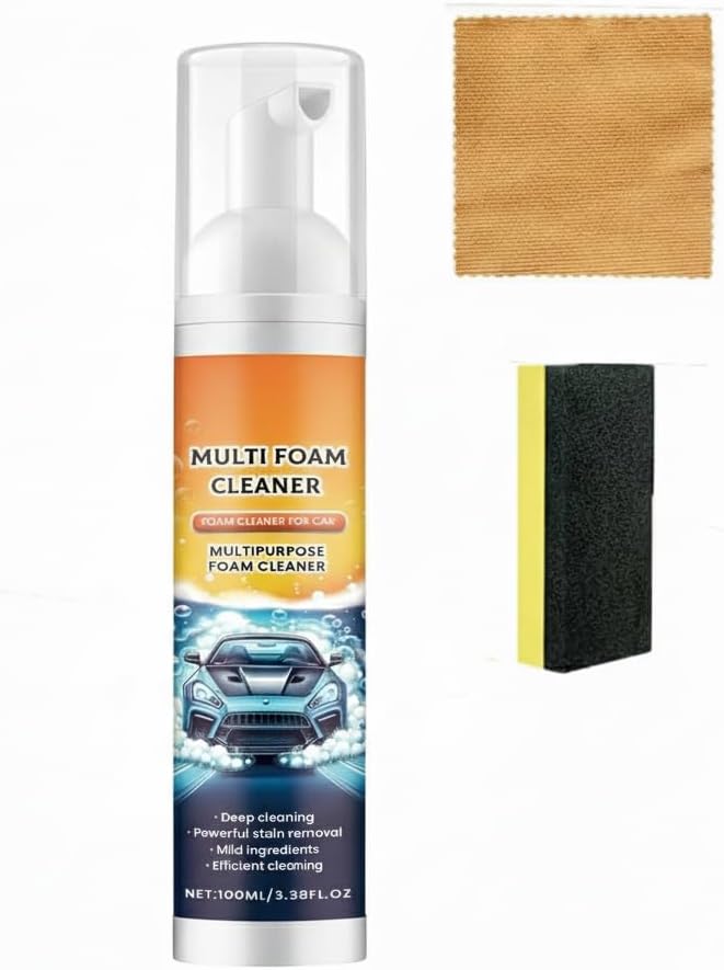 KASTWAVE Multi-Purpose Car Interior Foam Cleaner, Long-Lasting, Deep Cleaning Foam Refinisher for Car, Home, and More, Non-Greasy Formula - Image 1