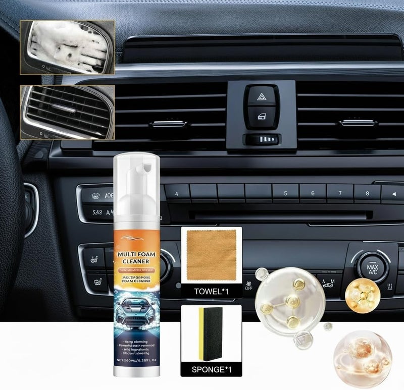 KASTWAVE Multi-Purpose Car Interior Foam Cleaner, Long-Lasting, Deep Cleaning Foam Refinisher for Car, Home, and More, Non-Greasy Formula - Image 4