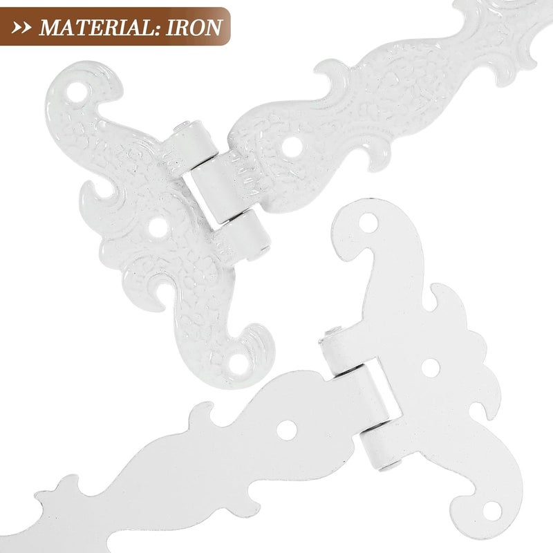 TEHAUX 2pcs Heavy Duty Zinc Alloy Gate Hinges Vintage Style Shed Hinges for Wooden Fence Gates with Antique Bronze Finish - Image 3