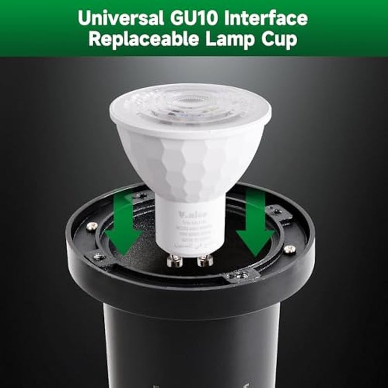 V.nice GU10 LED Inground Lights – 40W Replaceable Bulb Outdoor Uplight, IP65 Waterproof Pathway Driveway Light, Stainless Steel Cover, 6000K, 3 Models for Landscape & Garden - Image 4