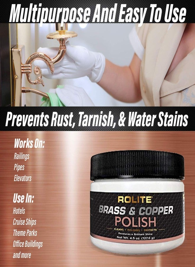 Rolite Brass Copper Polish 4.5 Oz Instant Tarnish Remover for Antiques Cookware Jewelry Marine Automotive Metal Brightener - Image 2