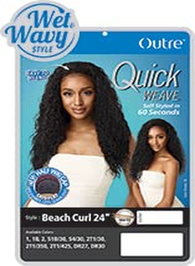Outre Quick Weave Wet & Wavy Style Synthetic Half Wig BEACH CURL 24" (S1B/30) - Image 5