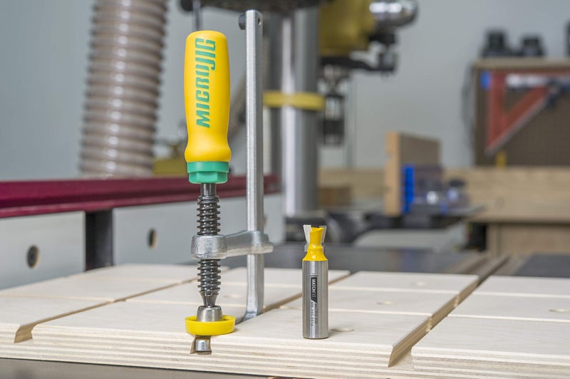 MICROJIG Matchfit MB-050-0514 Dovetail Router Bit for Dovetail Clamps, 14Â°, Dovetail Profile, Yellow - Image 4