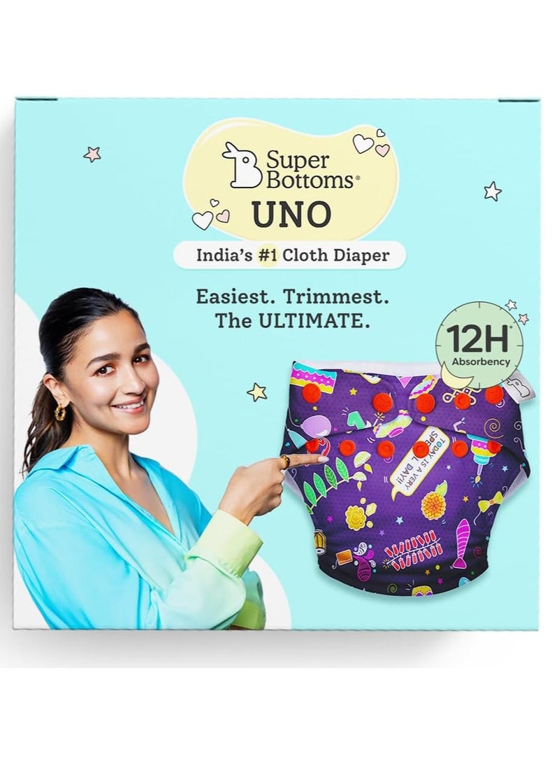 Superbottoms 2PCS Cloth Diapers for Babies with 72 XtraHydrating Wipes - Fits up to 5-17kgs - Freesize Washable & Reusable Waterproof Adjustable Cloth Diaper for Babies - Dry Feel Pad - Gentle on Skin - Image 2