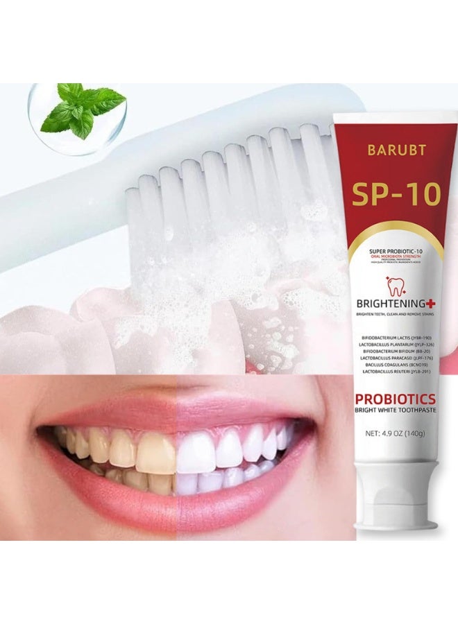 BARUBT Probiotic Toothpaste Mint Flavor Fresh Breath Oral Care Fluoride-free Gum Protection Toothpaste 140g - Image 5