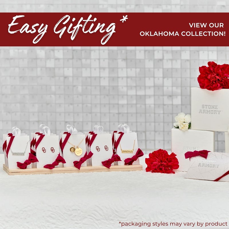 Stone Armory University of Oklahoma Sooner Gifts for Women - Oklahoma Sooners Ring with Crystals - Hypoallergenic and Adjustable Sizes 5-12 - University of Oklahoma Jewelry and OU Gifts - Image 4