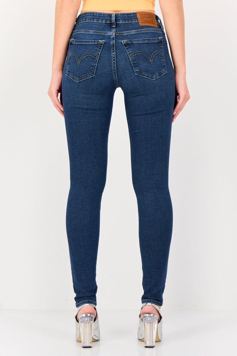 Levi's Women Skinny Fit Washed Stretchable Denim, Blue - Image 3