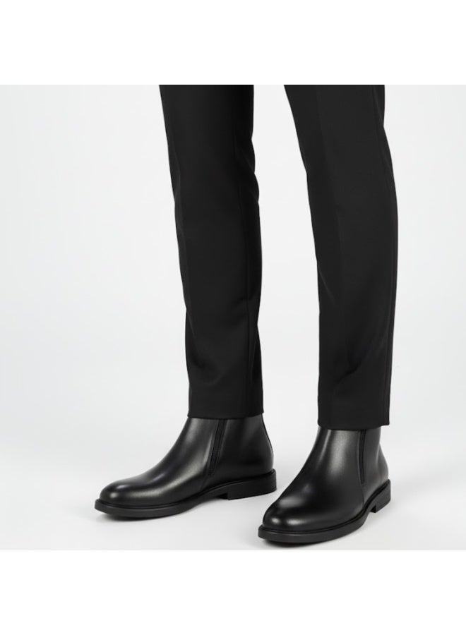 هاف بوت رجالي كلاسيك بسوسته مميز مصنوع من الجلد الطبيعي أنيق ونعل رابر تركى مقاوم للإنزلاق - Image 2