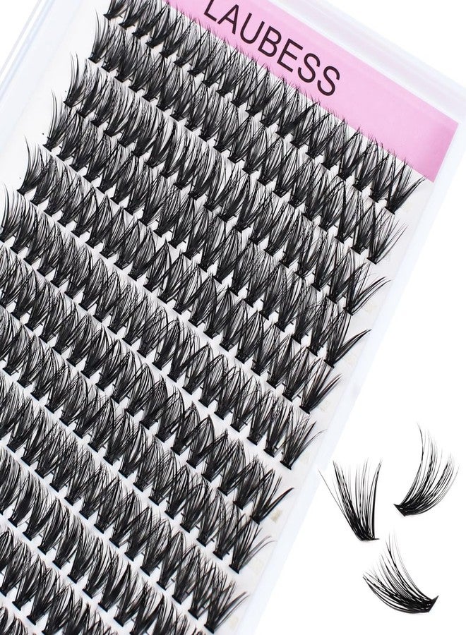 LAUBESS DIY Eyelash Extension 240pcs 40D Cluster Lashes Long False Eyelashes Individual Lashes Cluster Eyelash Extensions (40D-0.07D-13mm) - Image 1