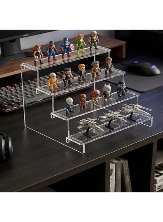 amiazi Acrylic 4-Tier Clear Display Riser Stand, Acrylic Organiser for Figures, Perfume, Dessert, Desktop, Nail polish, cosmetics, party events, cupcake stand riser - Image 4