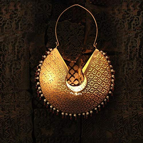 The Purple Tree Indian Traditional Chandbali Aluminum Tealight Candle Holders,Aluminium - Image 4