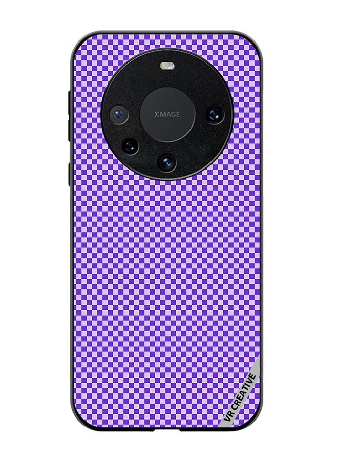 VR CREATIVE Protective Case Cover For Huawei Mate 60 Groovy Purply And White Checkerboard Design Multicolour - Image 1