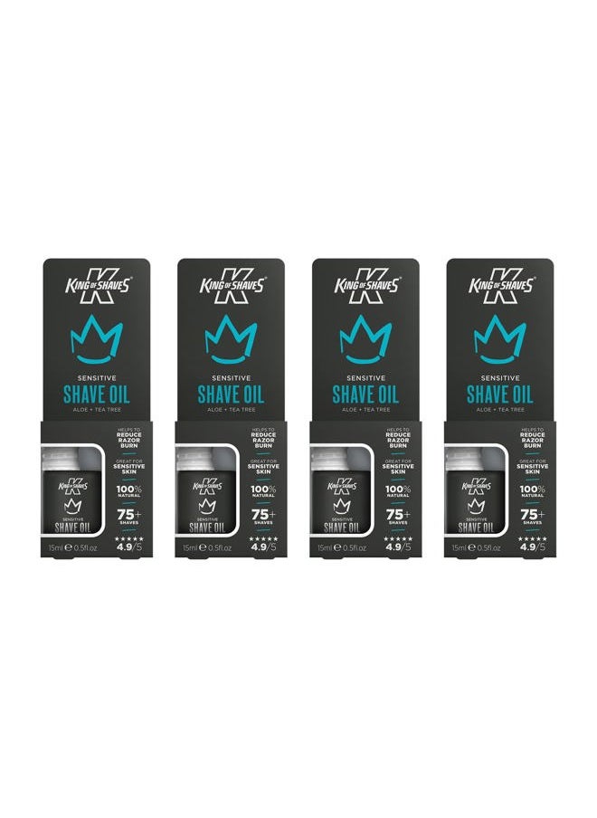 King of shaves King Of Shaves Sensitive Shaving Oil, Shaving Oil For Men, QUAD PACK 0.51 fl oz  - Image 1