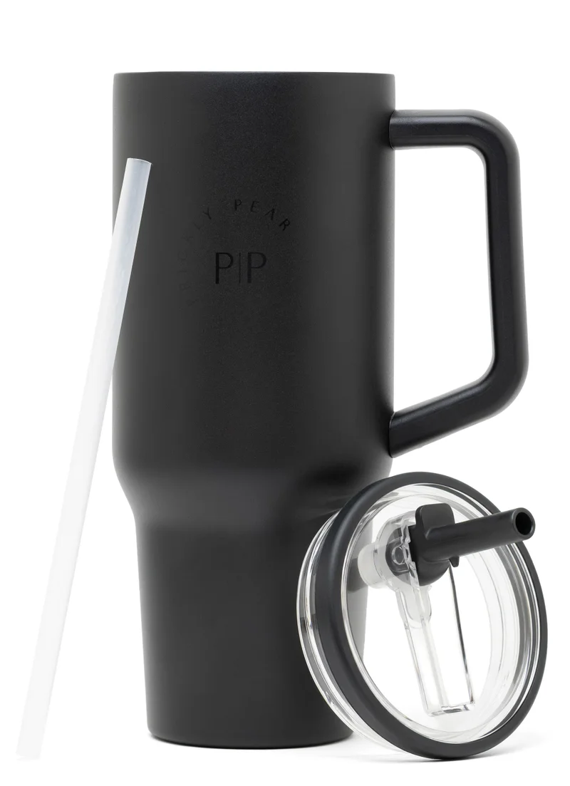 Prickly Pear Stainless Steel 40 Oz Hydrator Water Bottle 2.0 - Black Logo