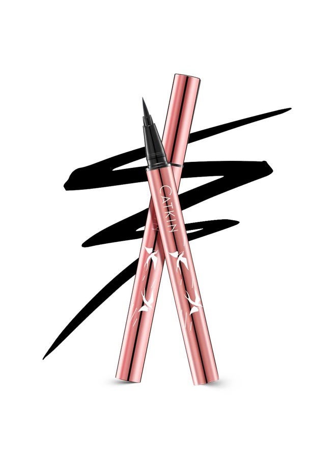 CATKIN Liquid Eyeliner Pen Ultra-fine Waterproof Smoothy Stay 24 hrs Long Lasting Quick Drying for Sensitive Eyes Alcohol Free Very Black - Image 1