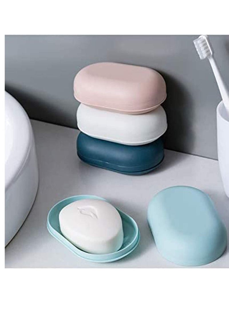 2 Pack Soap Dish Travel Box Container Tray, Case, Holder for Sponges Hand Perfect Gift, Blue White - Image 2