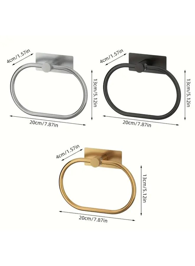 Heavy Duty Stainless Steel Adhesive Towel Rack Silvery 180 Flip Space Saving Holder - Image 4