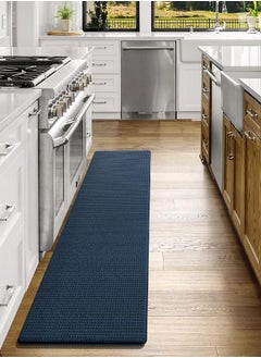 DEXI DEXI Kitchen Rug Runner Mat Anti Fatigue Non Skid Cushioned Comfort Standing Kitchen Mat Waterproof and Oil Proof Floor, Easy to Clean, 17"x59", Blue  - Image 2
