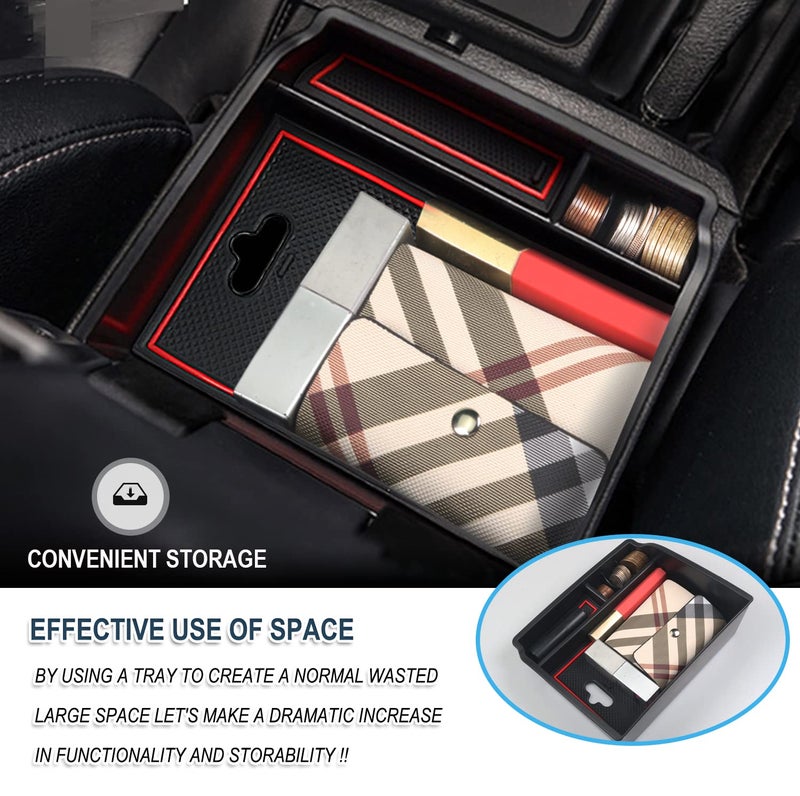 RUIYA صندوق تخزين مركز التحكم متوافق مع تويوتا هايلكس 2016-2024 2025، صينية تنظيم مسند الذراع، صندوق قفازات مركز الذراع، ملحقات هايلكس لصندوق تخزين مركز التحكم - Image 2