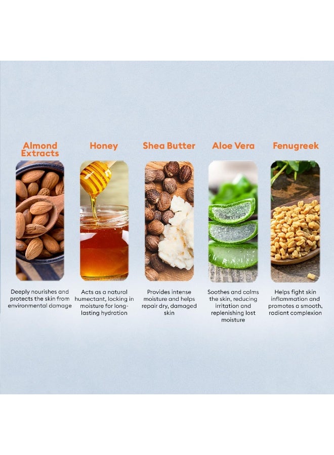 فى ال سي سي مرطب الوجه باللوز والعسل من في إل سي سي – 200 جرام + عبوة 200 جرام | اشتري واحدة واحصل على واحدة | ترطيب عميق للبشرة الجافة، تركيبة غير دهنية مع مكونات طبيعية لبشرة ناعمة وملساء - Image 4
