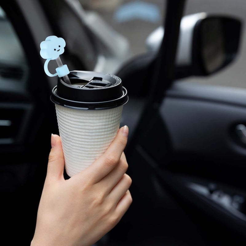 Newvent ® 5Pcs Silicone Straw Cover Cap | Reusable Cute Cartoon Straw Cap | Dust-Proof Drinking Straw Tips Lids Cover (Size : 9mm, Multi-Design) - Image 4