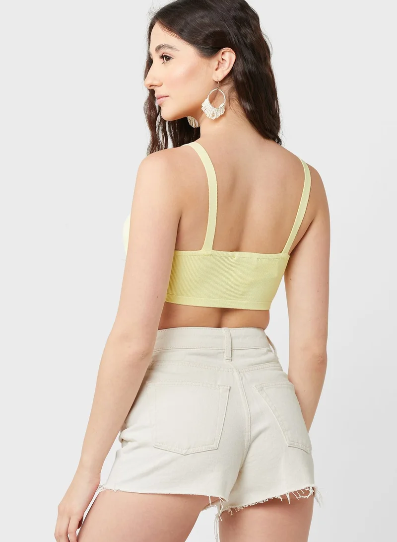 TOPSHOP Strappy Plunge Bikini Top