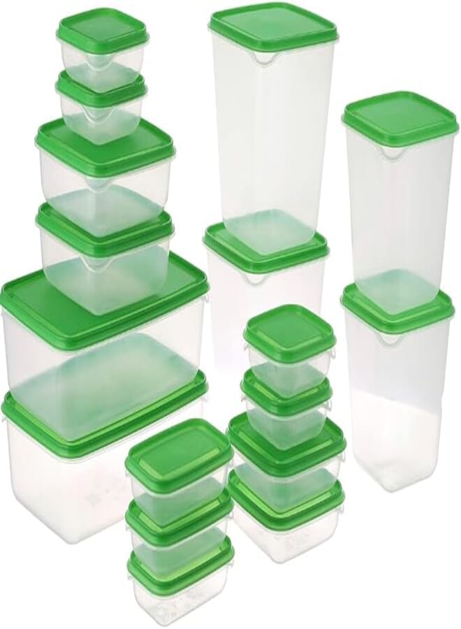 Spaceshoop Food Containers, 17 Piece Set, Microwave and Freezer, Dishwasher Safe ‎Lunch Box, 17 Piece Set, Microwave & Freezer Containers, Dishwasher Safe