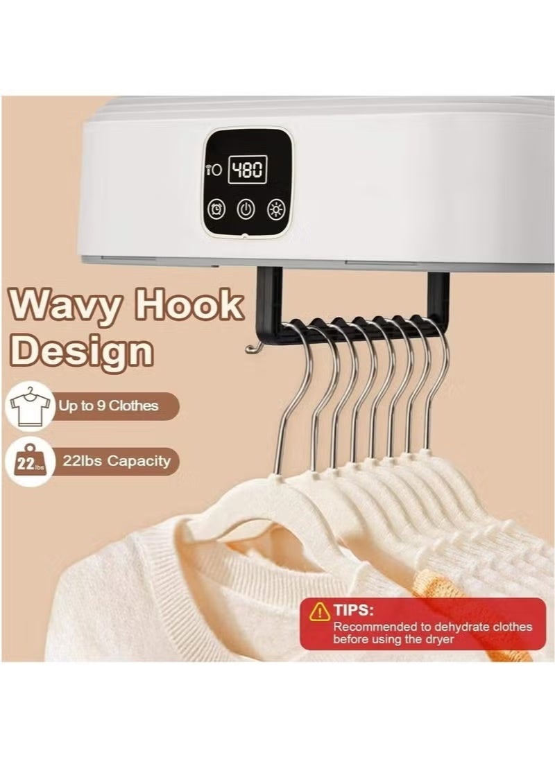 راكسوم مجفف ملابس صغير محمول مع جهاز تحكم عن بعد - مجفف ملابس كهربائي قابل للطي مع حقيبة تجفيف - مستويان قابلان للتعديل للهواء الساخن للملابس الرقيقة، مناسب للسفر والاستخدام المنزلي - Image 4