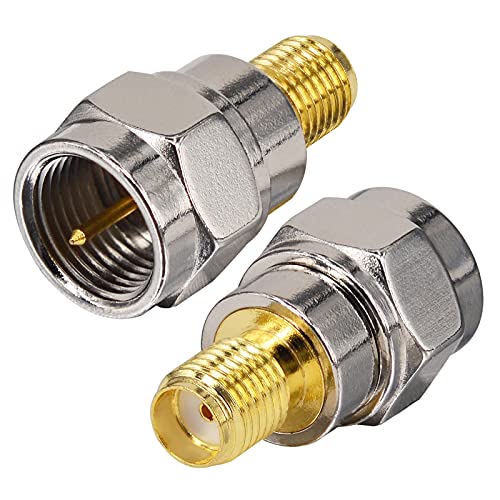 onelinkmore F Type Male to SMA Female Coax Connectors SMA Connector RF Antenna Adapter Test Aerial Converter for FM/AM/DAB Digital Radio Kenwood Pioneer Panasonic Pack of 2 - Image 1