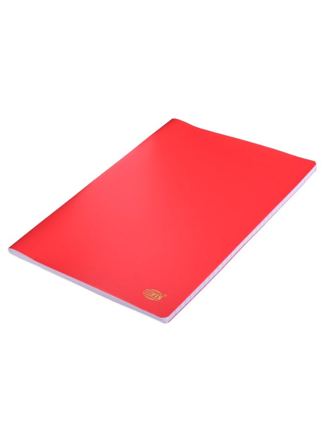 FIS Notebook, Soft Cover PP Materials, Size A4(210x297mm), Single Line Ruling, 80 Sheets, 160 Pages, 2 Round Edges, Packet of 5 Pieces, Neon Red Color-FSNBA4SLPPNRE  - Image 2