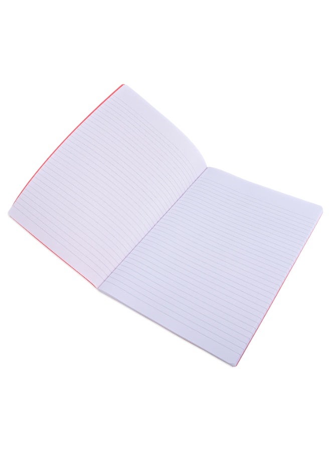 FIS Notebook, Soft Cover PP Materials, Size A4(210x297mm), Single Line Ruling, 80 Sheets, 160 Pages, 2 Round Edges, Packet of 5 Pieces, Neon Red Color-FSNBA4SLPPNRE  - Image 3