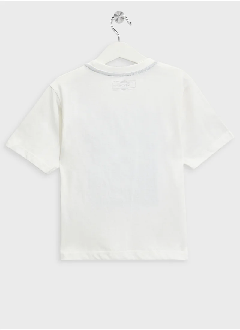 ريبلز مع نمشي Boys Drop Shoulder T-shirt