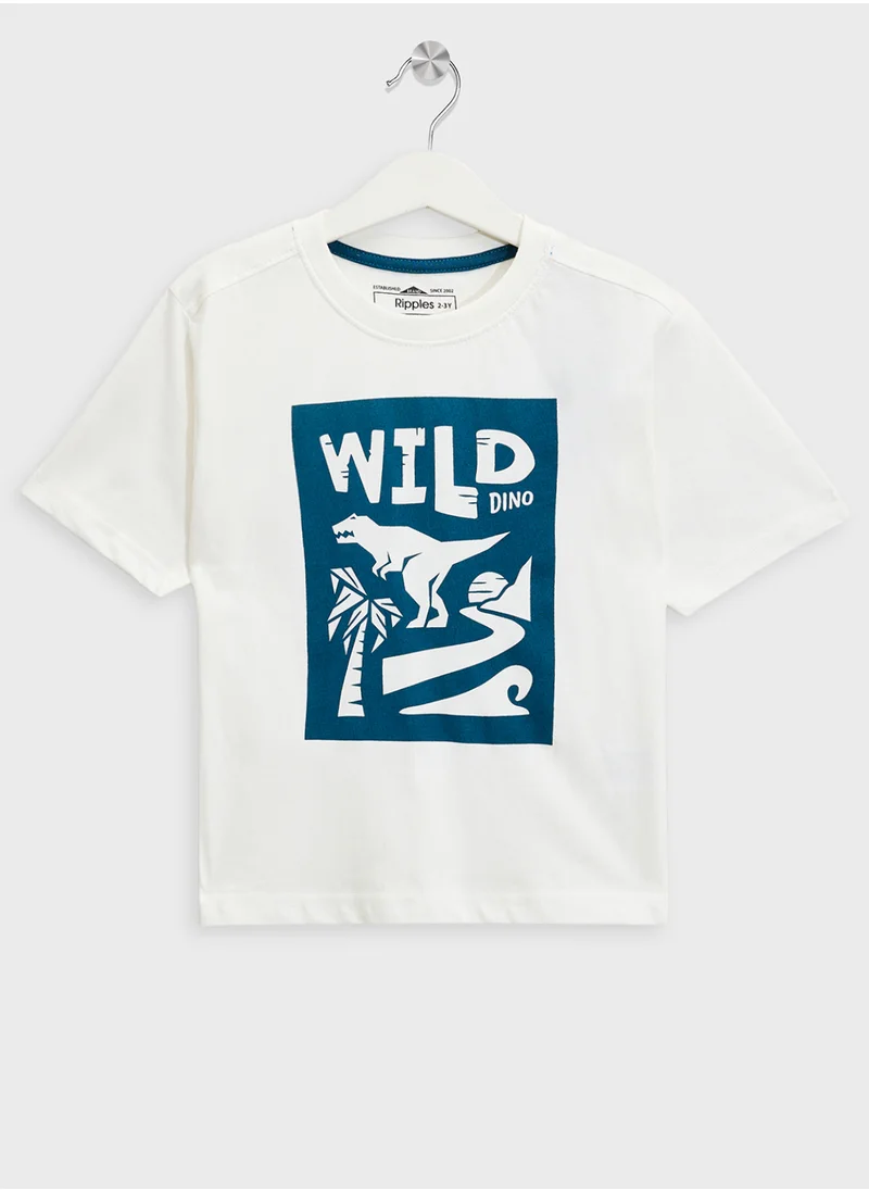 ريبلز مع نمشي Boys Drop Shoulder T-shirt