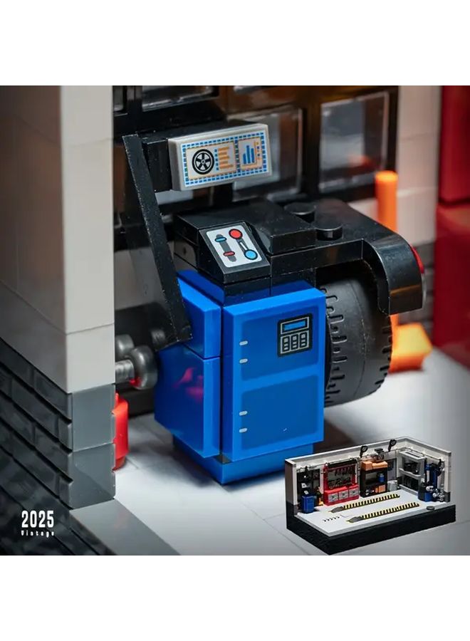 JD101 B 1002 Pcs Modern Retro Garage Workshop Building Blocks Set With Liftable Mechanic Pit - Image 5