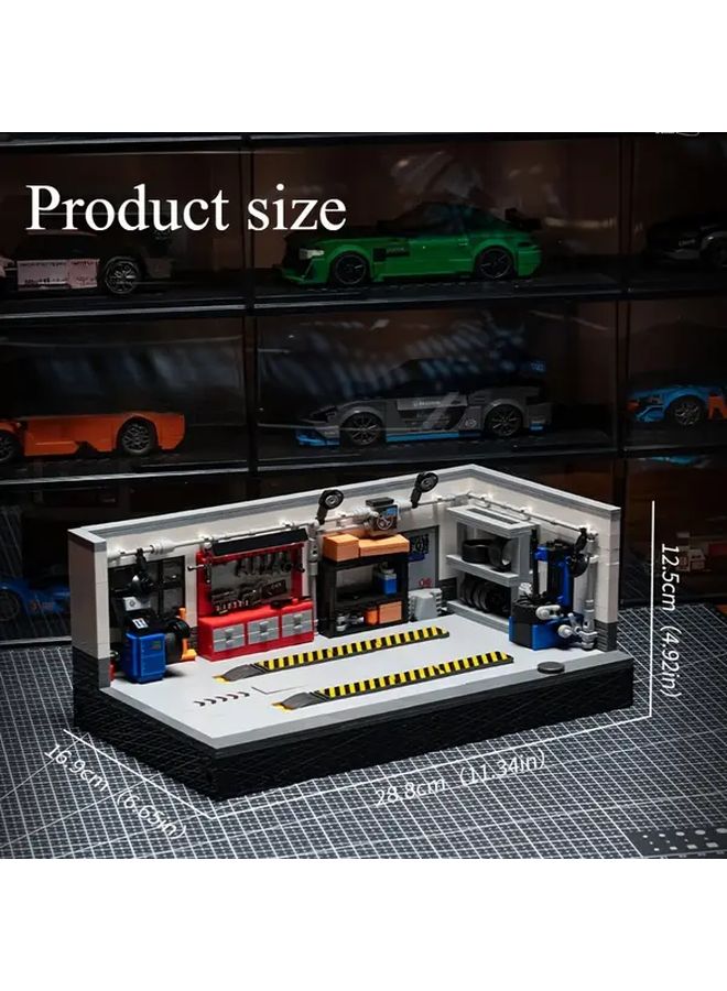JD101 B 1002 Pcs Modern Retro Garage Workshop Building Blocks Set With Liftable Mechanic Pit - Image 3