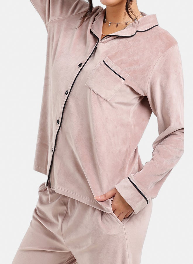 Carina Piping Velvet Pyjama Set - Image 3