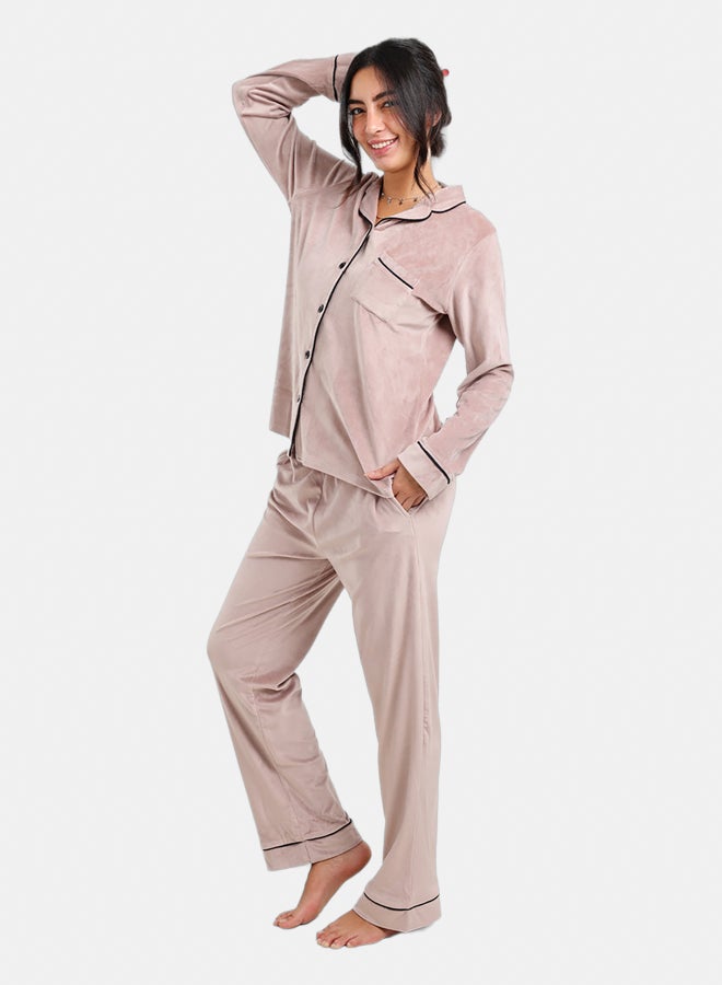 Carina Piping Velvet Pyjama Set - Image 2
