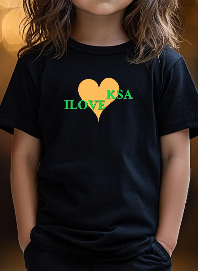 Lowha Kids & Teens Cotton T-Shirt for Saudi National Day or Everyday Saudi Pride Wear for Boys & Girls