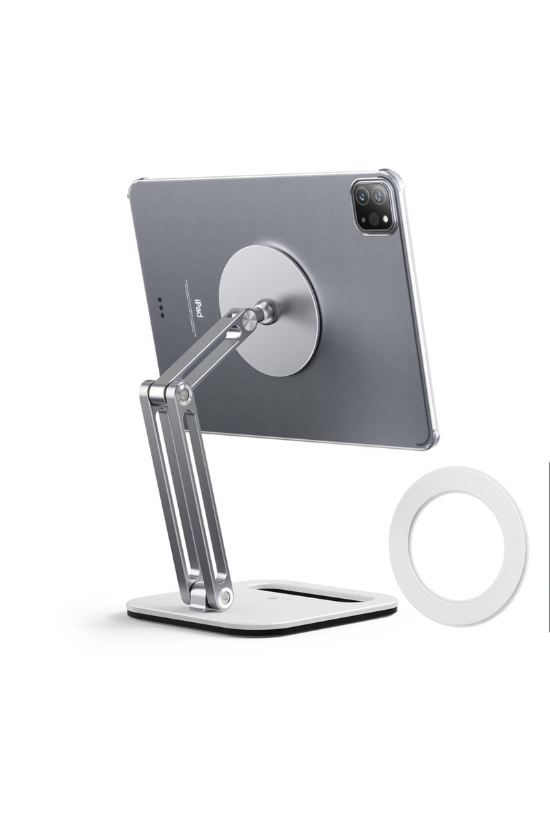 silver magnetic type Artpowers Metal Magnetic Tablet Holder for Table Desk Stand Suport for Ipad Pro