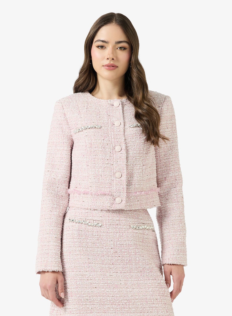 GUESS Clotilde Tweed Bomber Jacket - Image 1