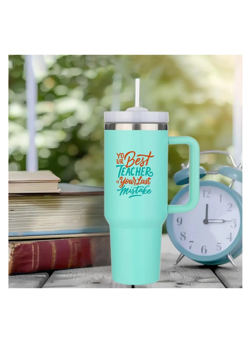 PRINTSHOP4ME - Teachers Day Tumbler Mug 1.2L With Lid&Straw|Double Walled Printed Tumbler Mug|Insulated Reusable Stainless Steel Tumbler Mug|Gift For Teachers - Image 1