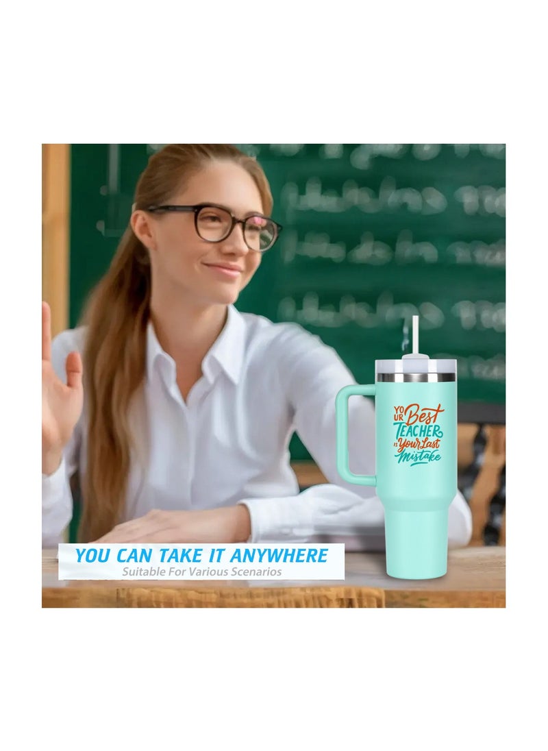 PRINTSHOP4ME - Teachers Day Tumbler Mug 1.2L With Lid&Straw|Double Walled Printed Tumbler Mug|Insulated Reusable Stainless Steel Tumbler Mug|Gift For Teachers - Image 1