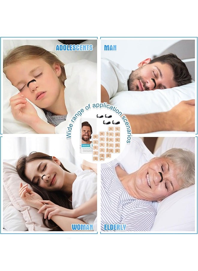 DAREU - Magnetic Nose Strips for Snoring Relief – 30 Skin-Friendly Nasal Strips with Adjustable Sizes – Anti-Snoring Breathing Aid for Men and Women – Instant Snore Reduction for Better Sleep & Improved Airflow - Image 1