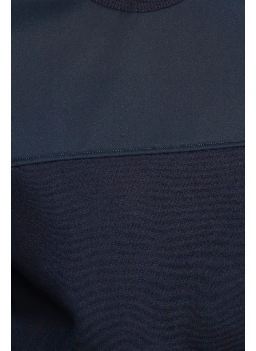 تودورس Cotton Crew Neck Front Piece Sweatshirt