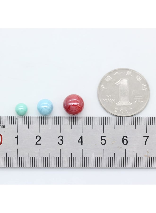 50pc Colors ABS Imitation Shell Pearls No Holes Acrylic Spacer Beads Pearls Round for Jewelry DIY Garment Beads (Color : White, Size : 6mm/0.23in 50pcs)  - Image 2