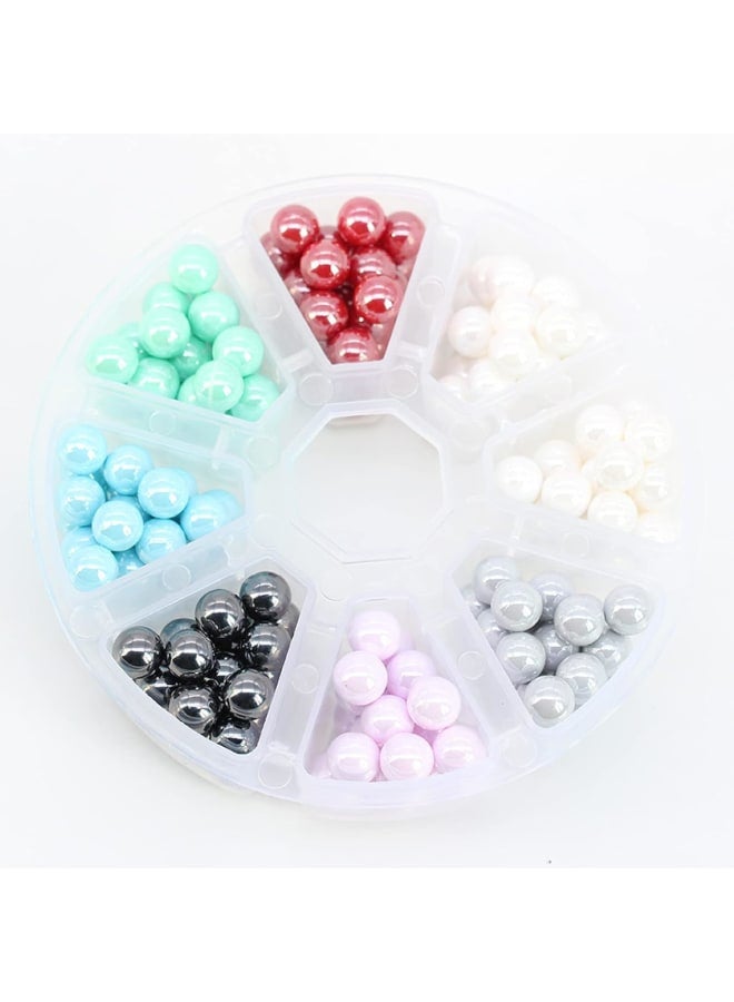 50pc Colors ABS Imitation Shell Pearls No Holes Acrylic Spacer Beads Pearls Round for Jewelry DIY Garment Beads (Color : White, Size : 6mm/0.23in 50pcs)  - Image 4
